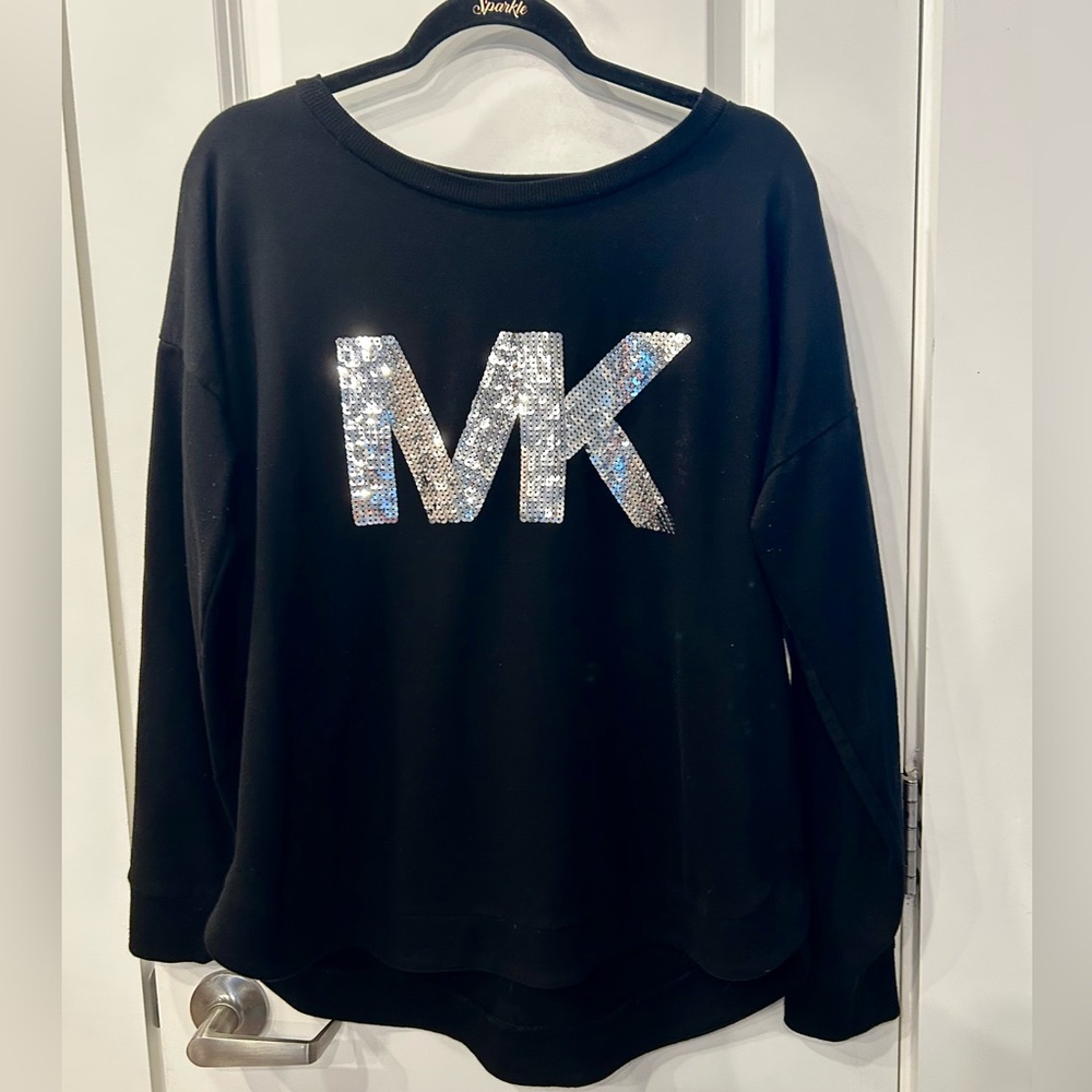 Michael Kors Black light weight sweater with silver sequins
